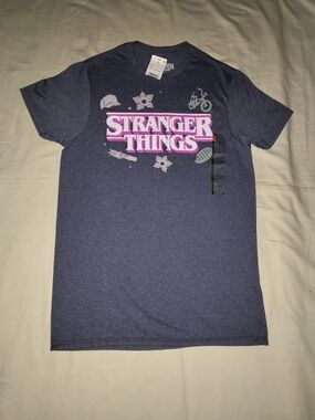 Stranger Things Kids Graphic Tee - Heather Navy